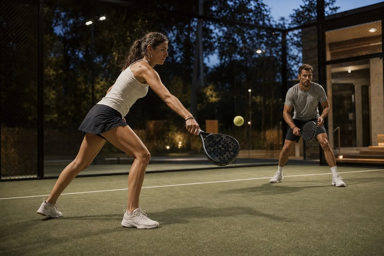 Deux joueurs amateurs sur un court